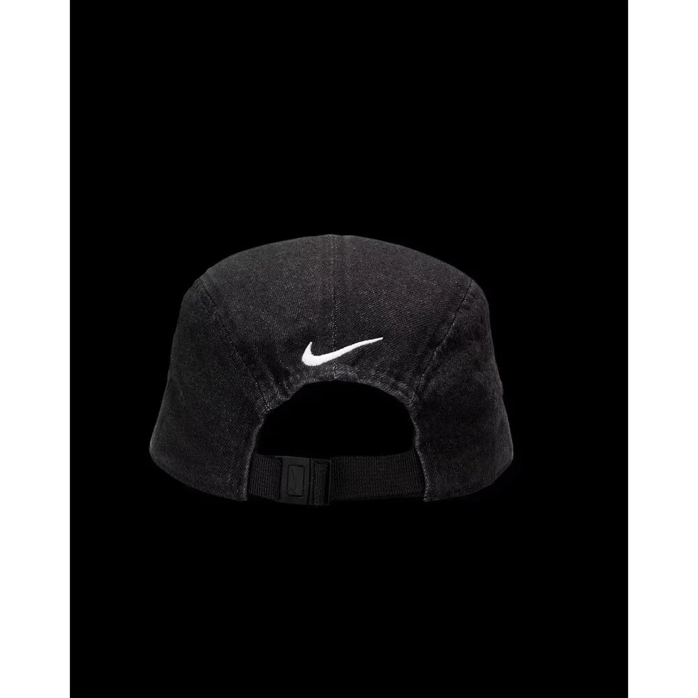 Nike Fly Just Do It Black Washed Denim Unstructured 5 Panel Cap S/M IB2345 010